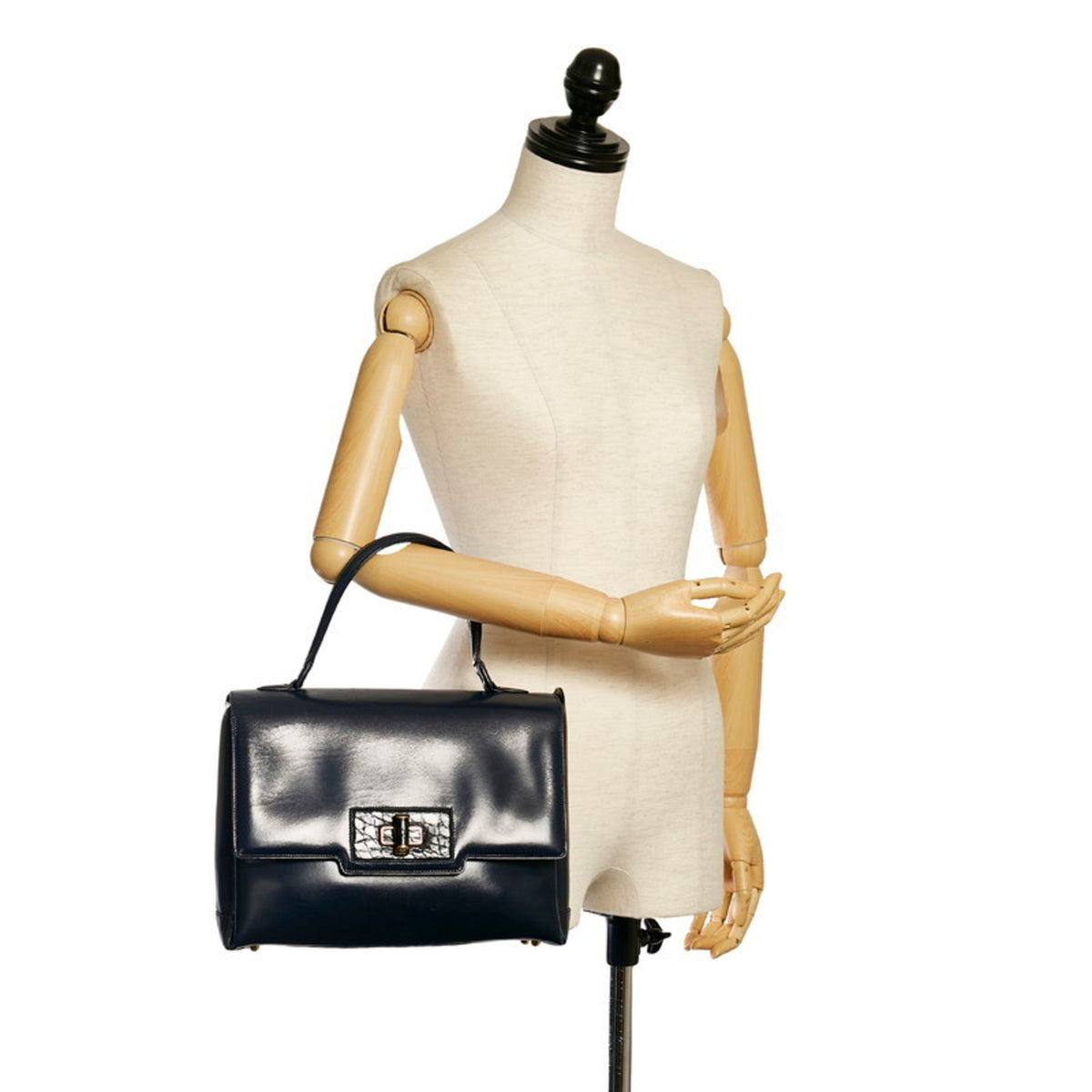 Gucci Old Handbag 000 33 Navy Leather Ladies GUCCI