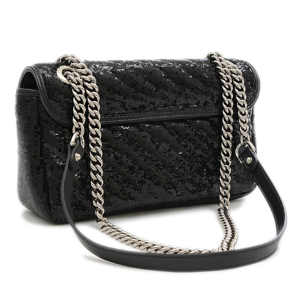 Gucci GG Marmont Small Sequin Shoulder Bag Black 443497