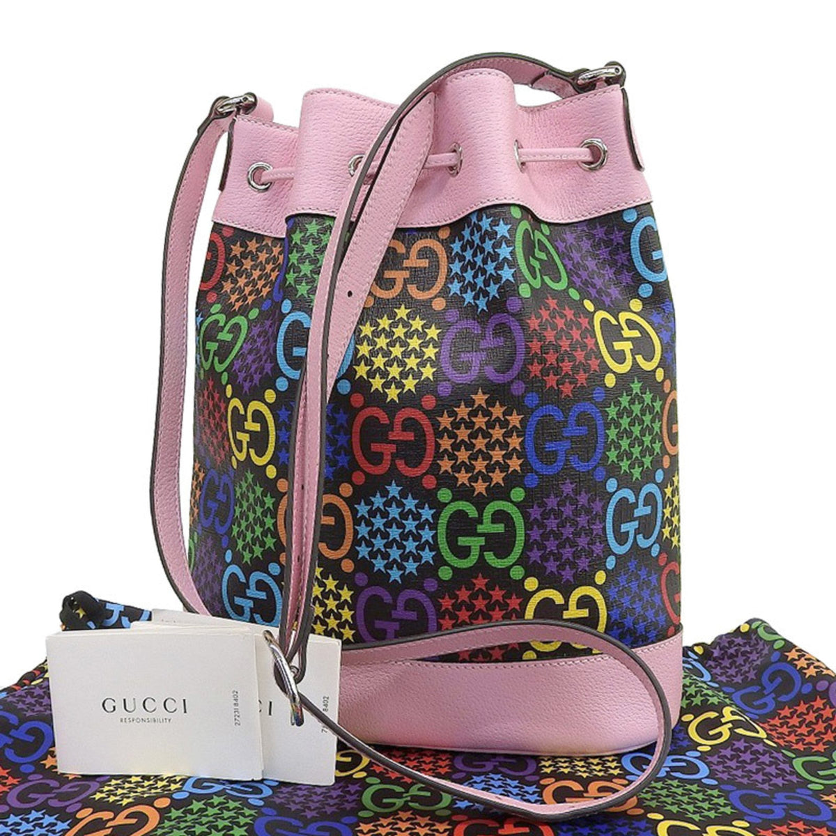 Gucci Bag Ladies Psychedelic Shoulder PVC Pink x Multi 598149