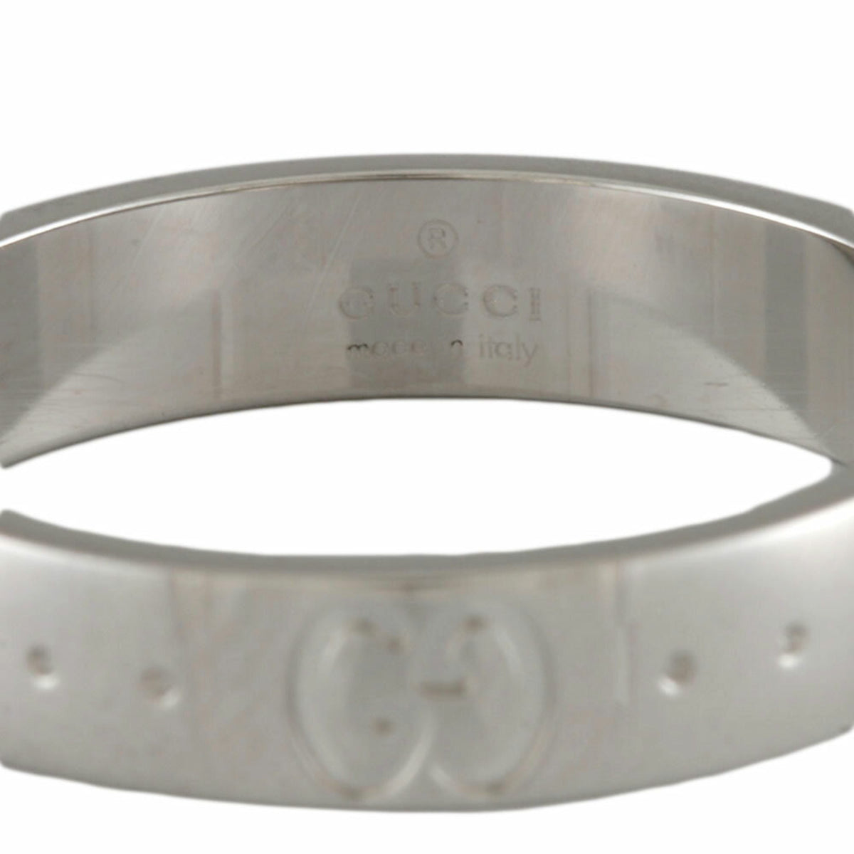Gucci Icon Ring No. 14 18K K18 White Gold Women's