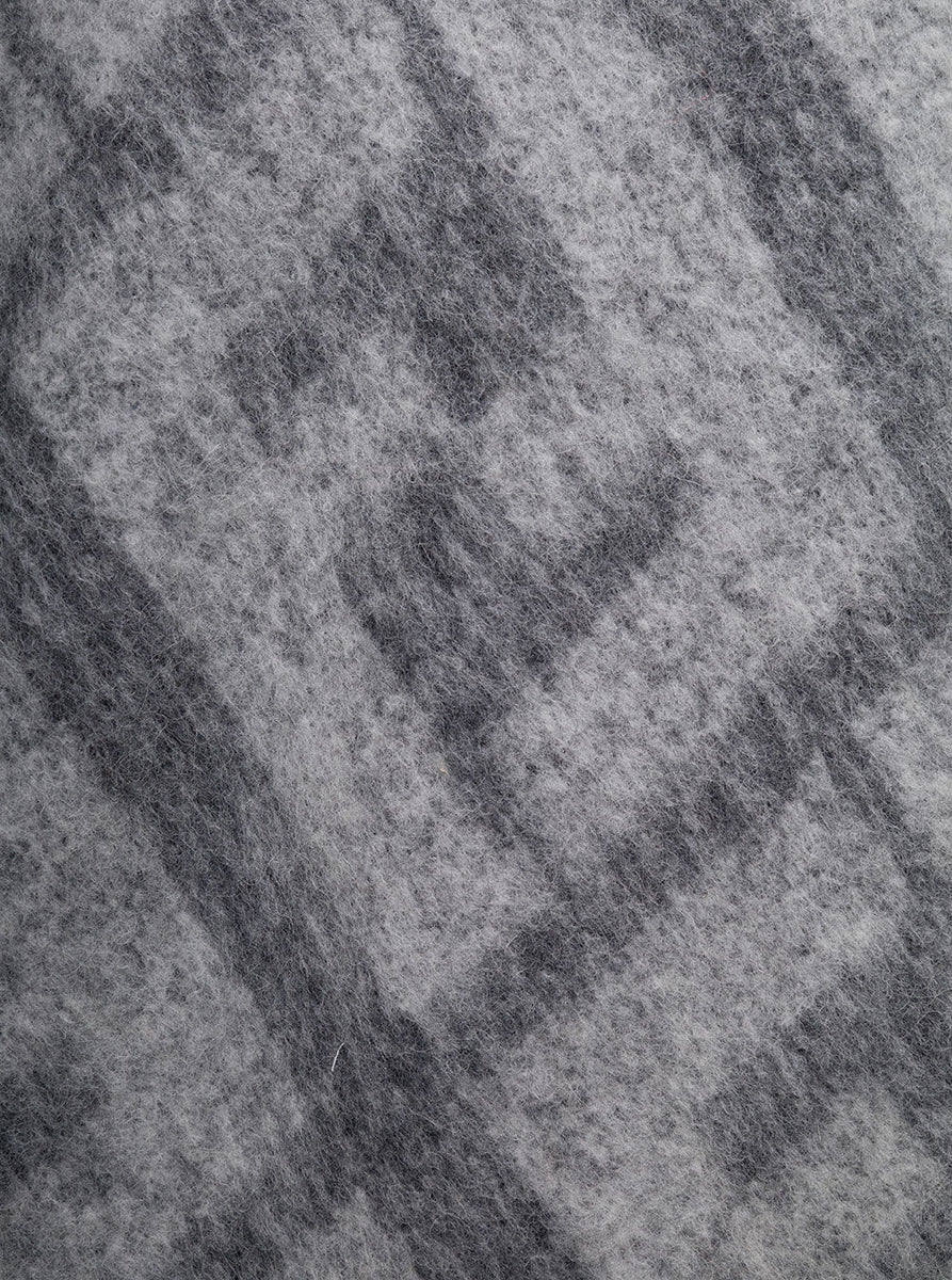 Fendi Men Grey Sweater With Jacquard Ff Motif In Wool Man