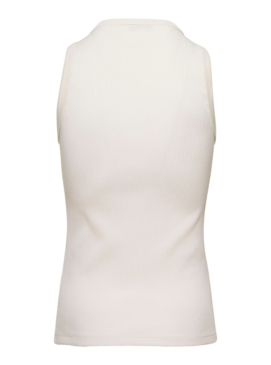 Fendi Men White Sleeveless Top In Techno Fabric Stretch Man