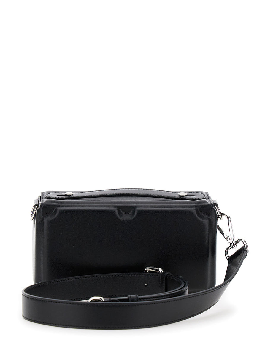 Fendi Men 'Baguette Soft Trunk' Black Crossbody Bag In Padded Leather Man