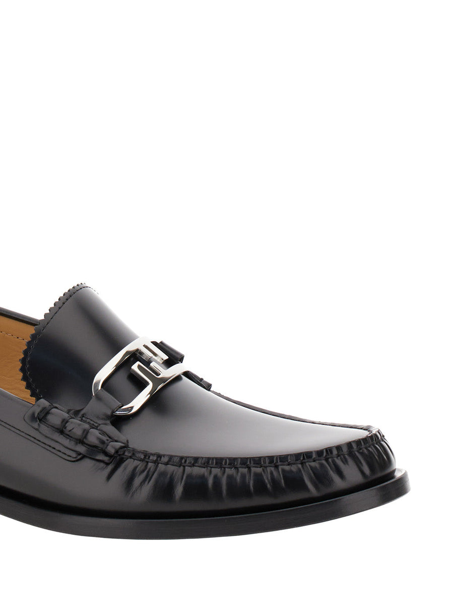 Fendi Men Black O'lock Loafer In Leather Man