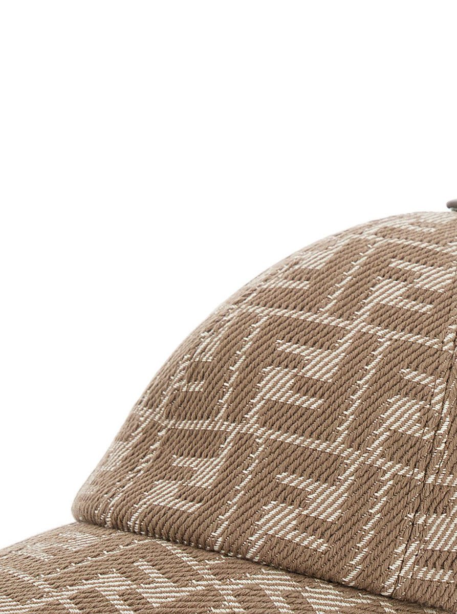 Fendi Women Beige Baseball Cap With All-Over Ff Motif In Cotton Woman