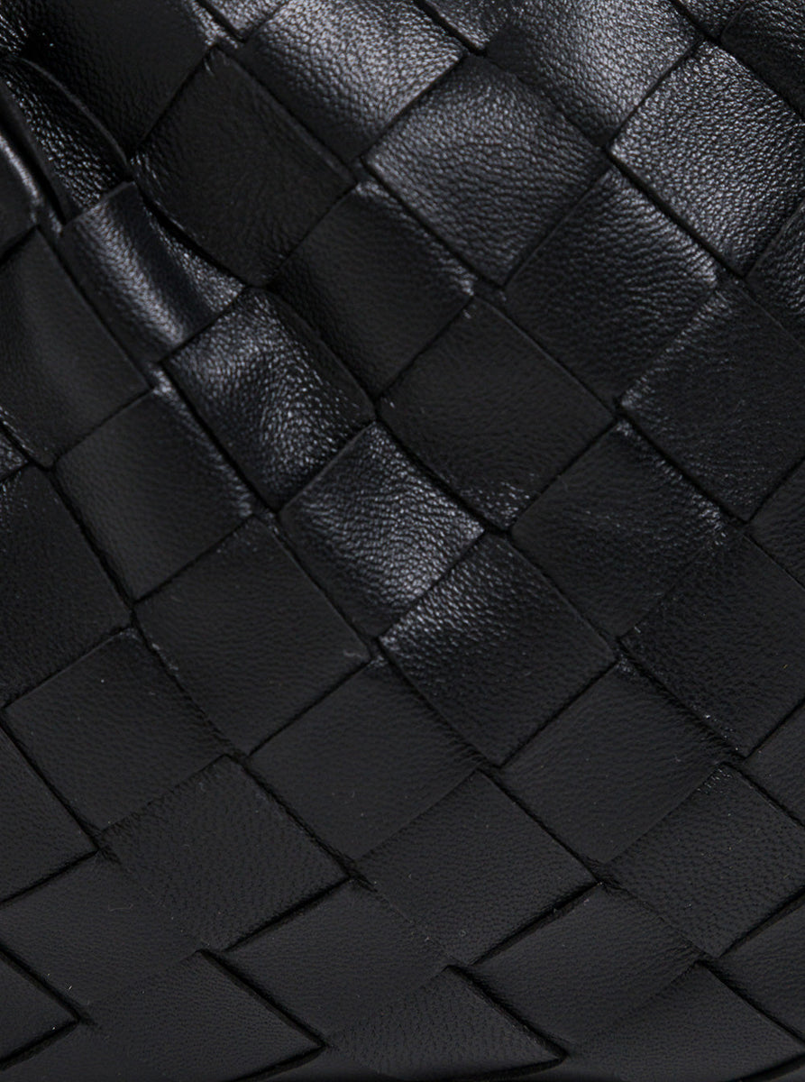 Bottega Veneta Women Black Intreccio Nappa Mini Jodie Handbag