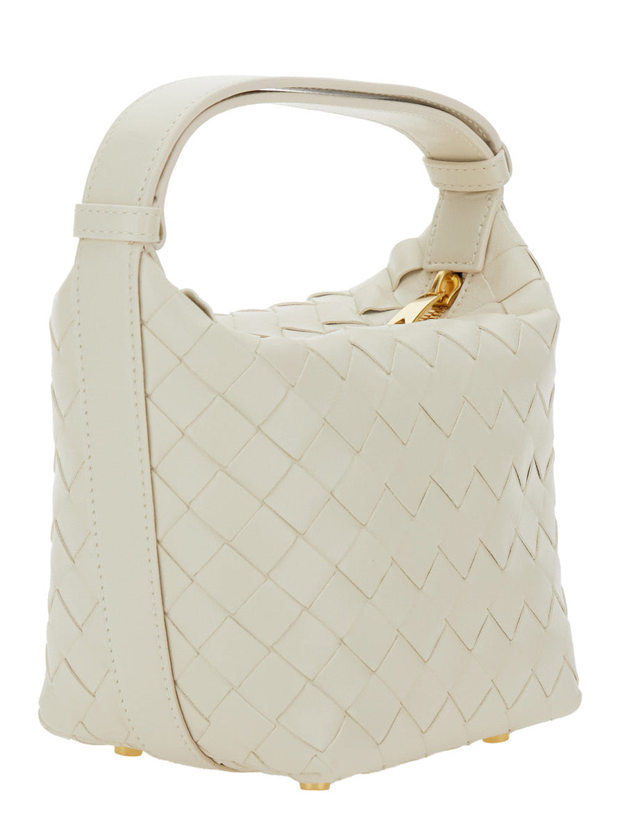 Bottega Veneta Women 'Candy Wallace' White Handbag With Intrecciato Motif In Leather Woman