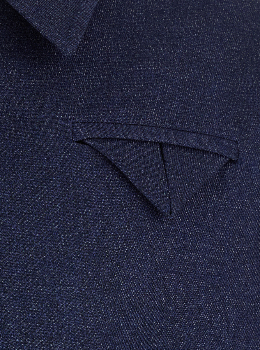 Bottega Veneta Men Blue Jacket With Classic Collar And Front Zip Closure In Wool Man