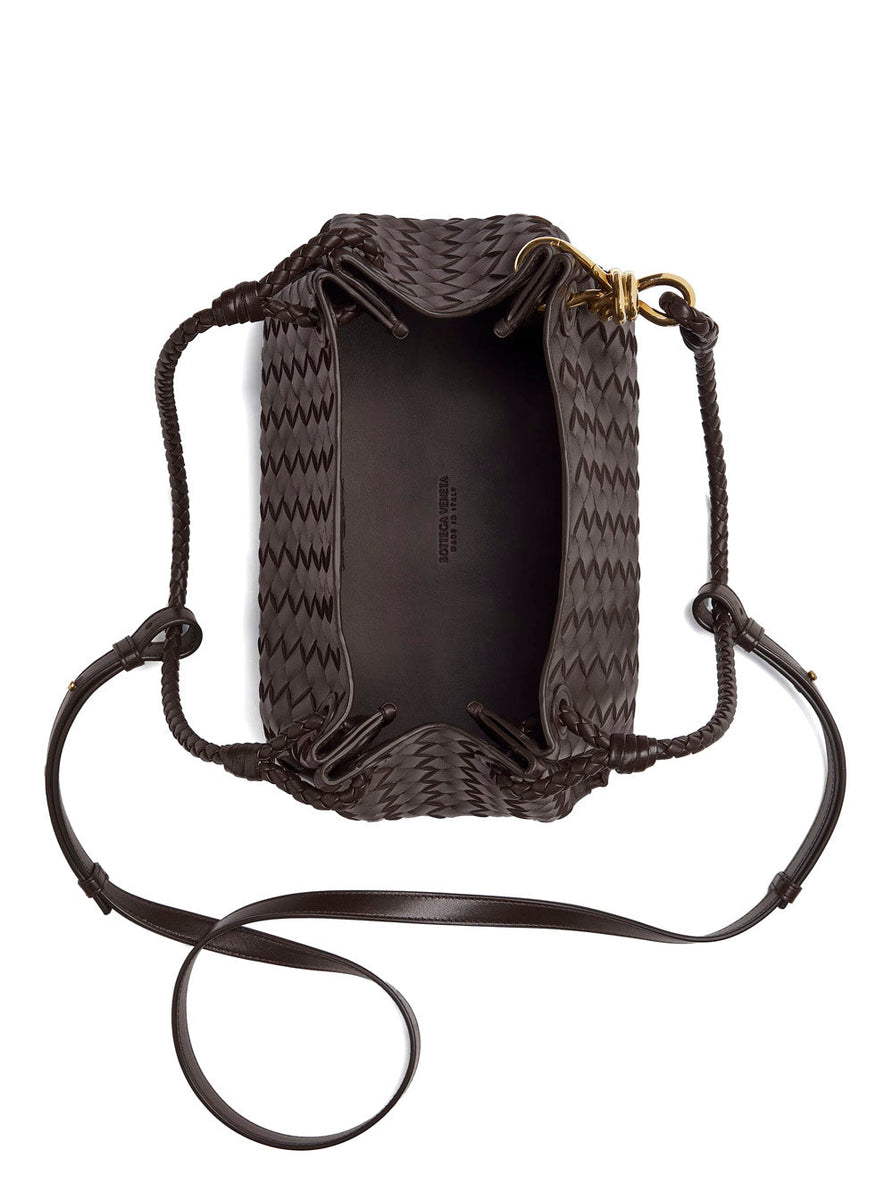 Bottega Veneta Women 'Parachutte' Brown Shoulder Bag With Knot Detail And Intrecciato Motif In Leather Woman