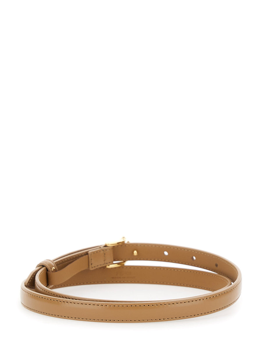 Fendi Women Beige Belt With Buckle With Ff Logo In Leather Woman