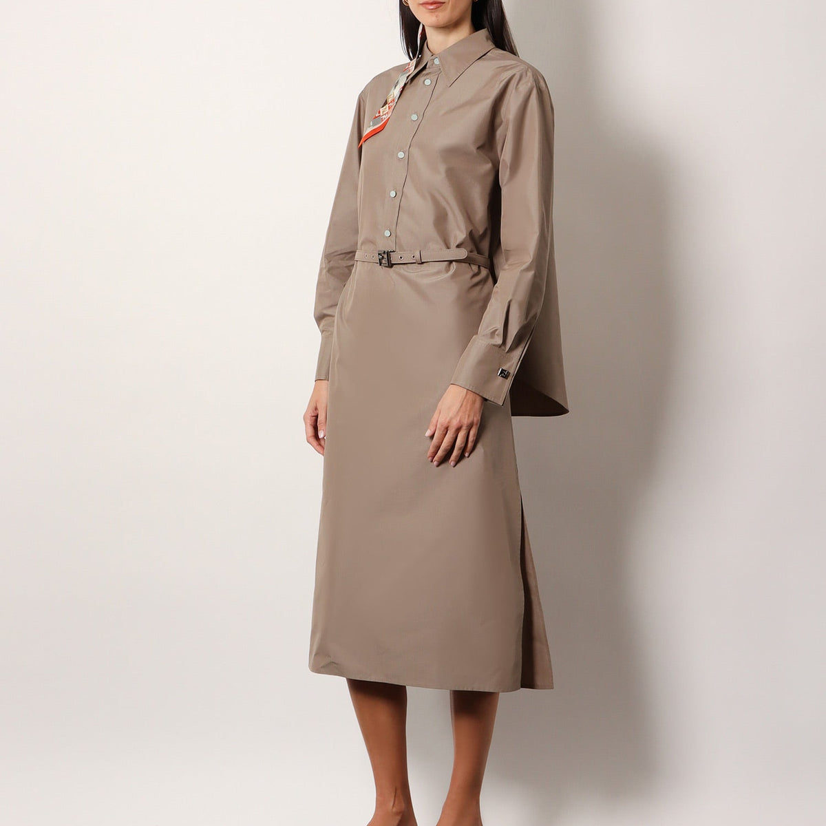 Fendi Women Cotton And Silk Chemisiere Dress