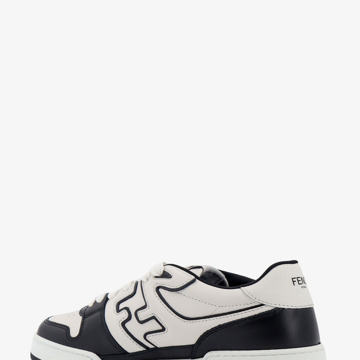 Fendi Men Leather Sneakers With Ff Lateral Logo