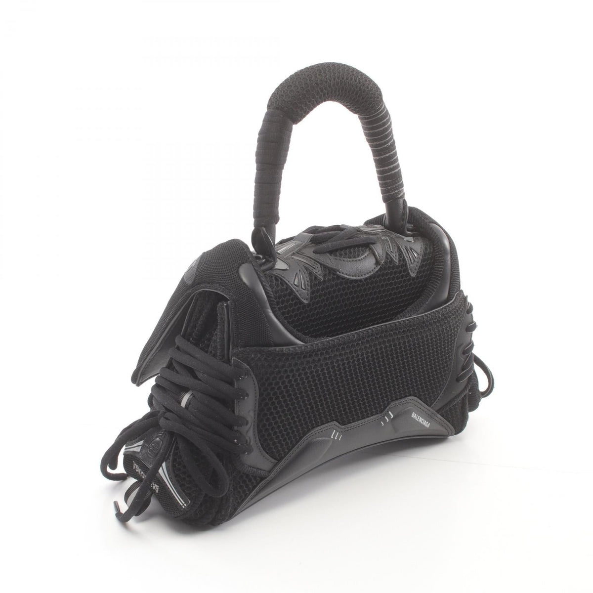 balenciaga Leather Fabric Top Handle Bag 661723
