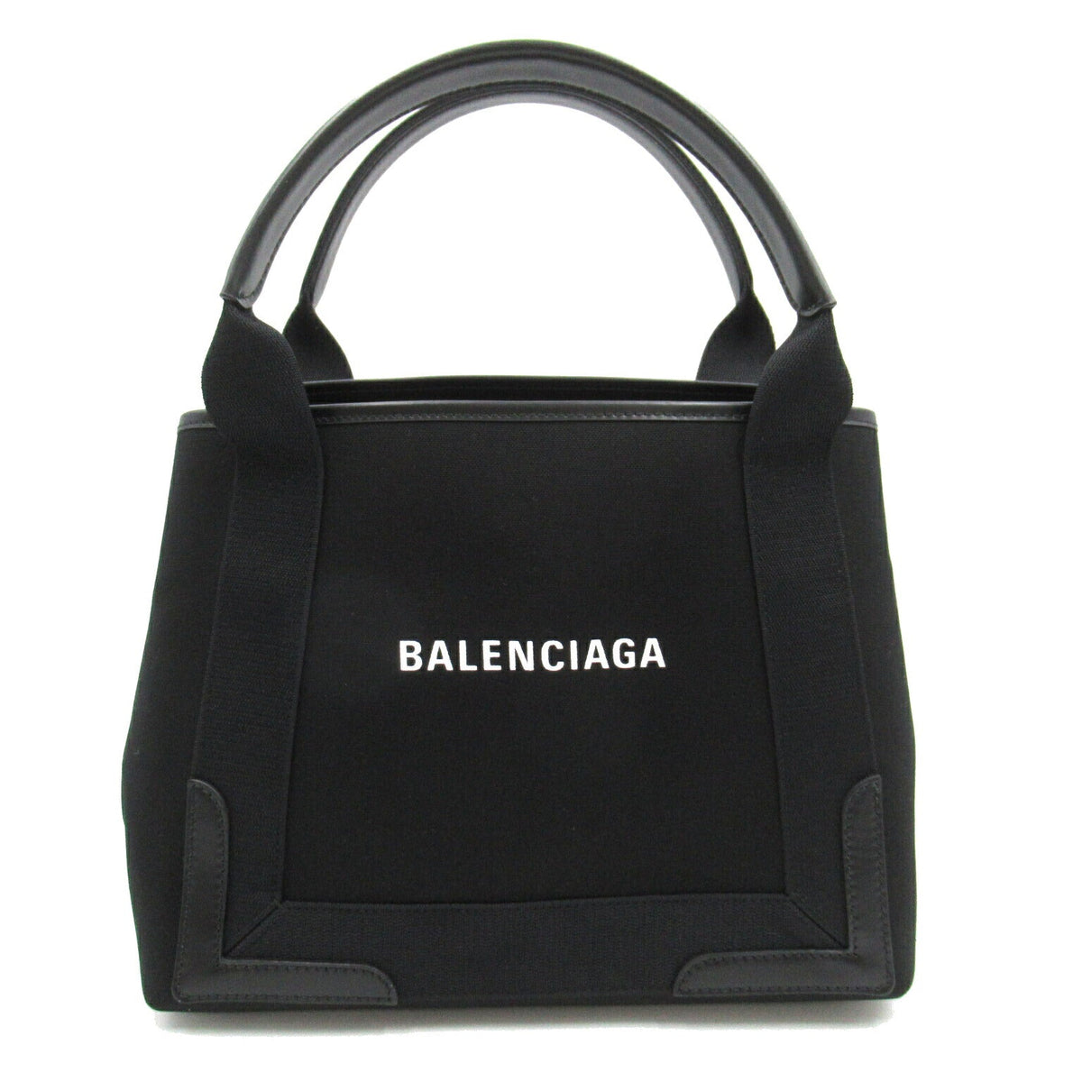balenciaga Navy Small Cabas Canvas Tote Bag