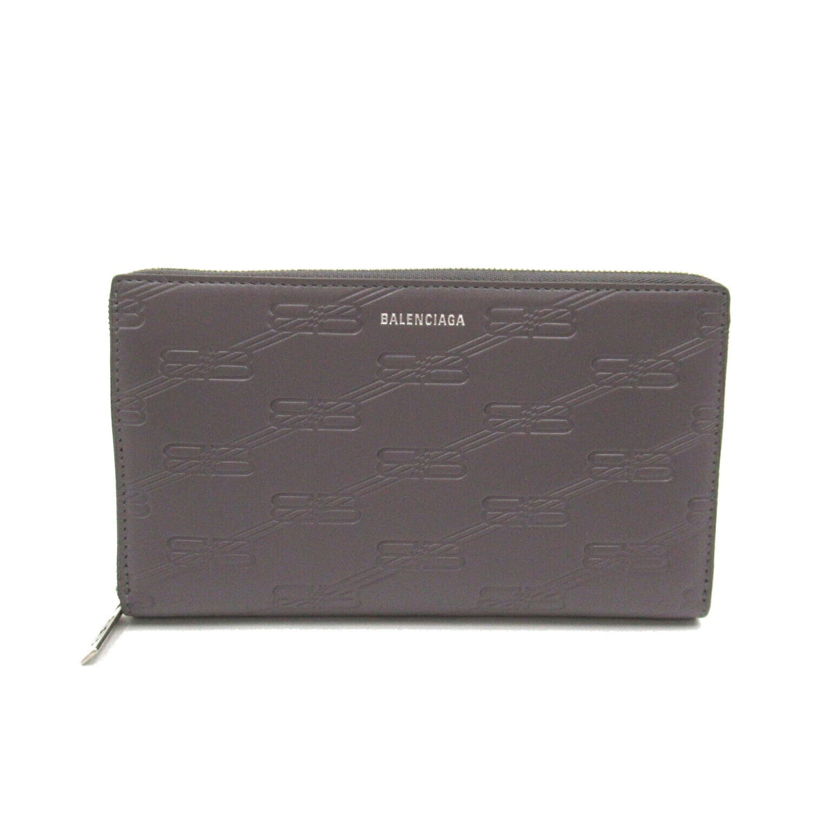 balenciaga Leather Round Wallet Gray
