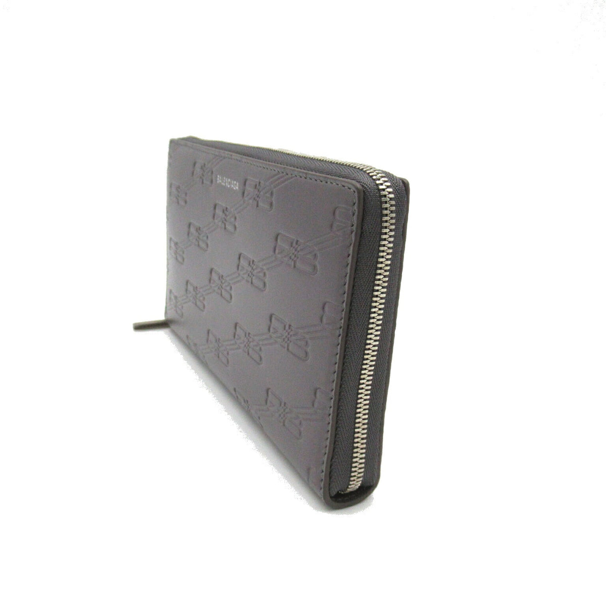 balenciaga Leather Round Wallet Gray