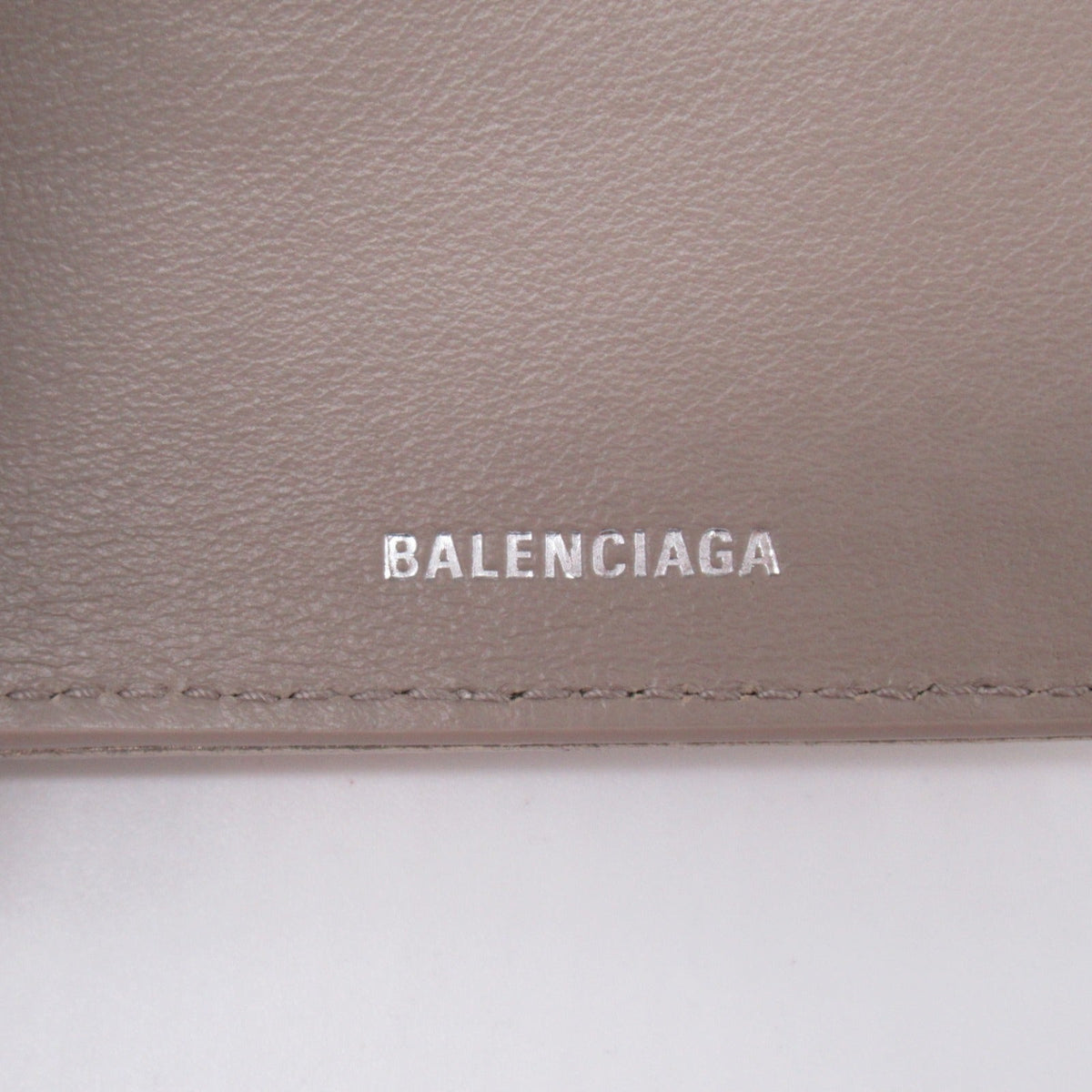 balenciaga Lambskin Trifold Wallet Beige