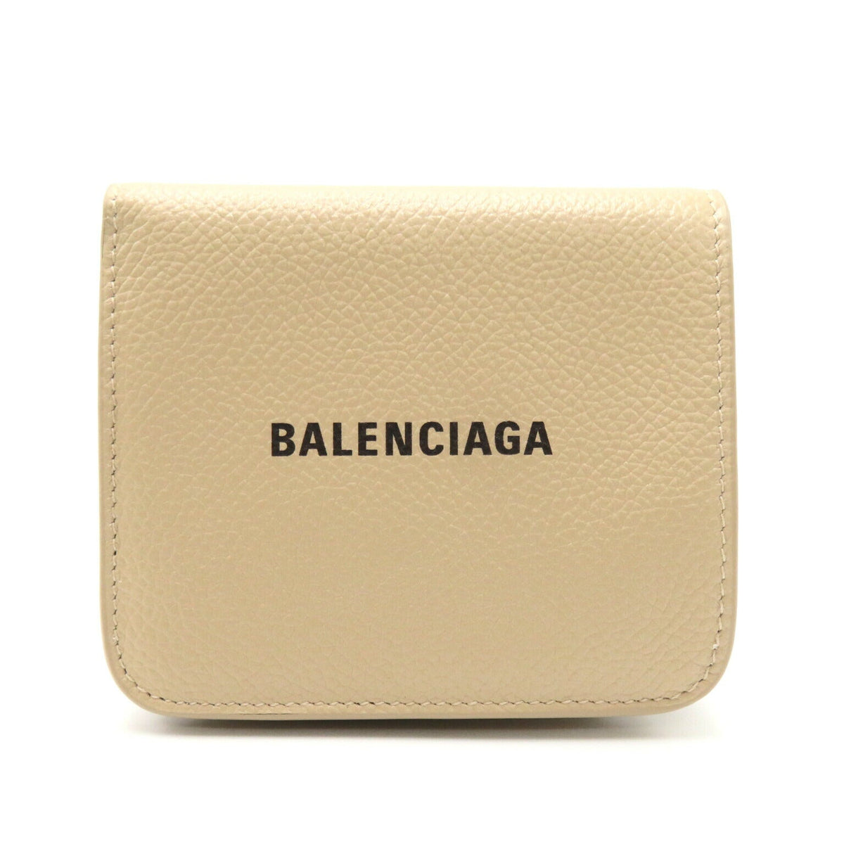 balenciaga Leather Bifold Wallet Beige
