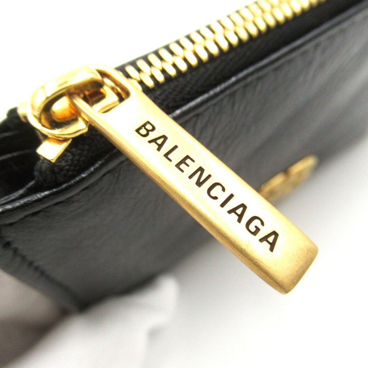 balenciaga Leather Coin Case Black