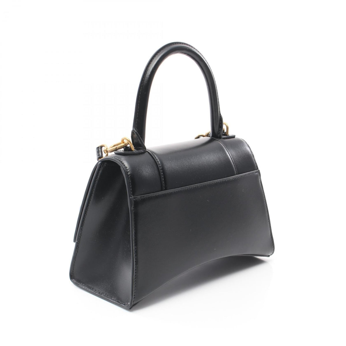 balenciaga Hourglass Small Leather Handbag Black