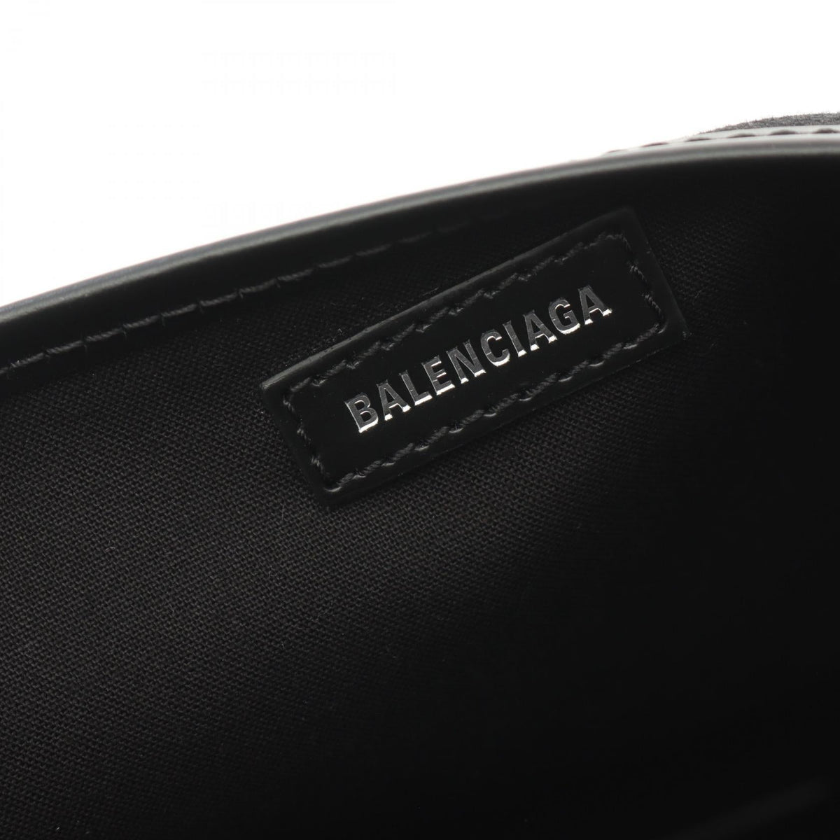 balenciaga Navy Cabas S Canvas Leather Tote Bag