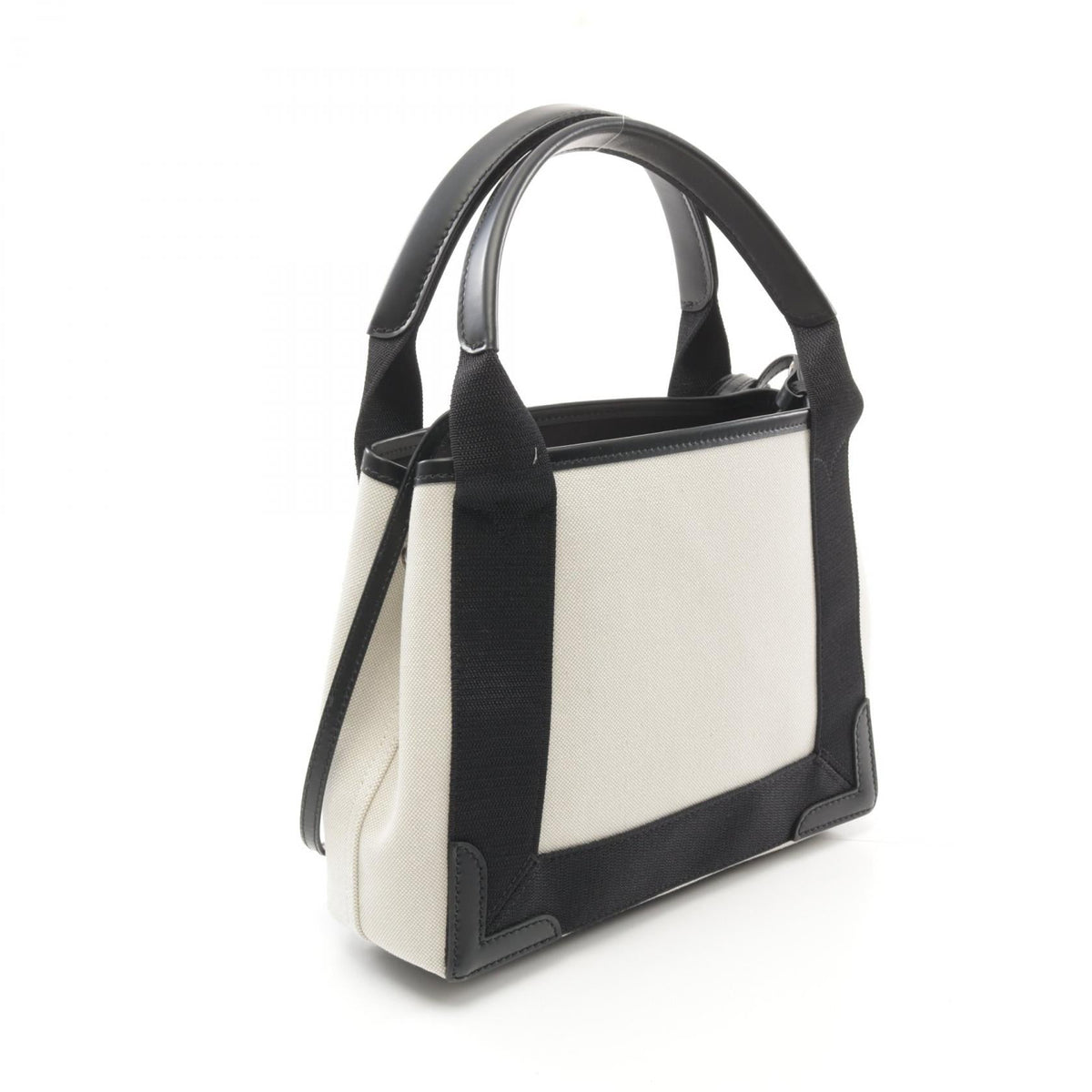 balenciaga Navy Cabas XS Canvas Leather Handbag