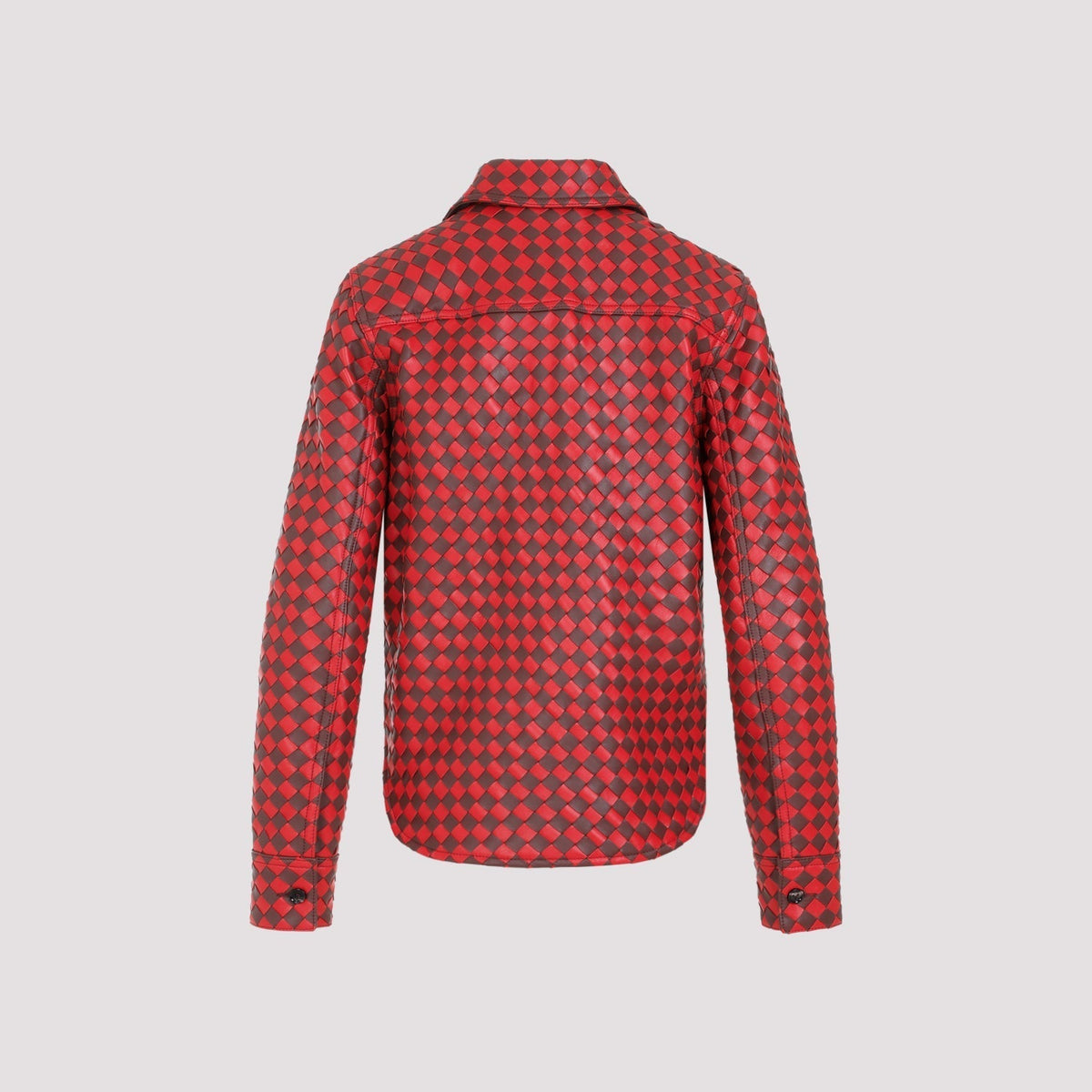 Bottega Veneta Bicolor Intrecciato Leather Shirt Women