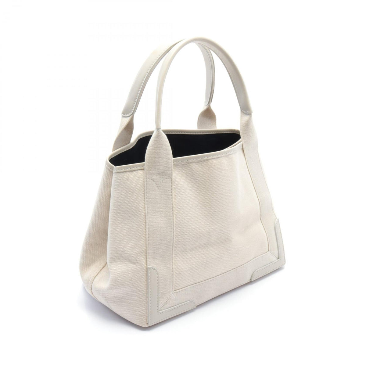 balenciaga Navy Cabas S Canvas Leather Tote