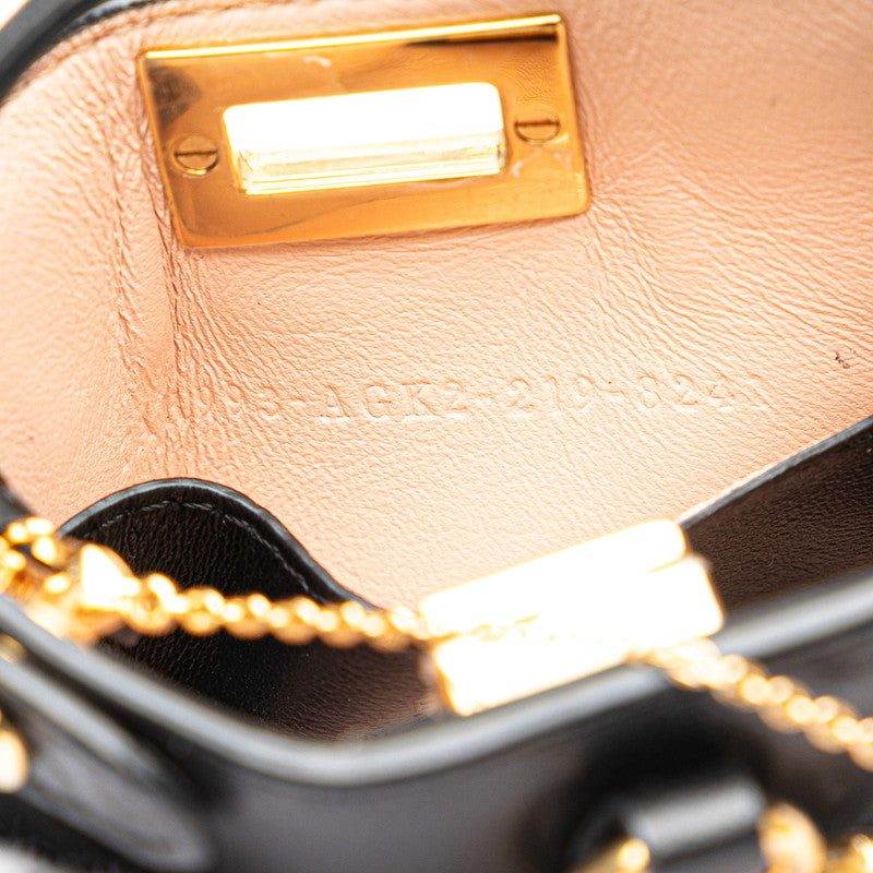 Top quality Fendi Nano Peacebu Chain Mini Shoulder Bag Charm 7AR993 Black G Leather  Top quality Fendi