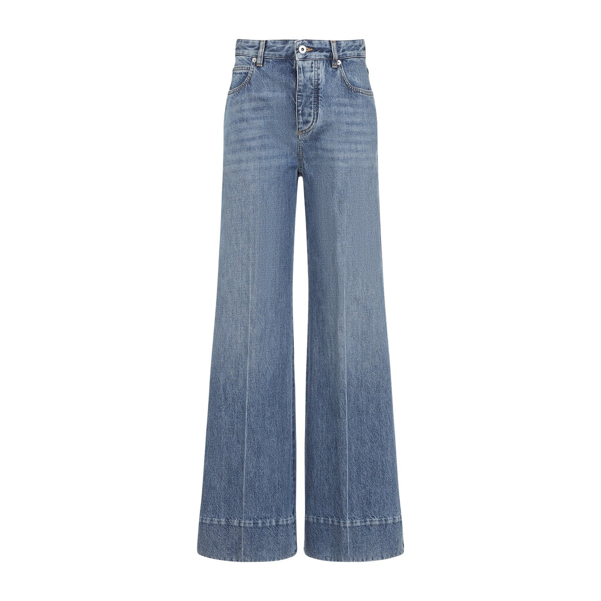 Bottega Veneta Medium Blue Palazzo Denim Jeans Women