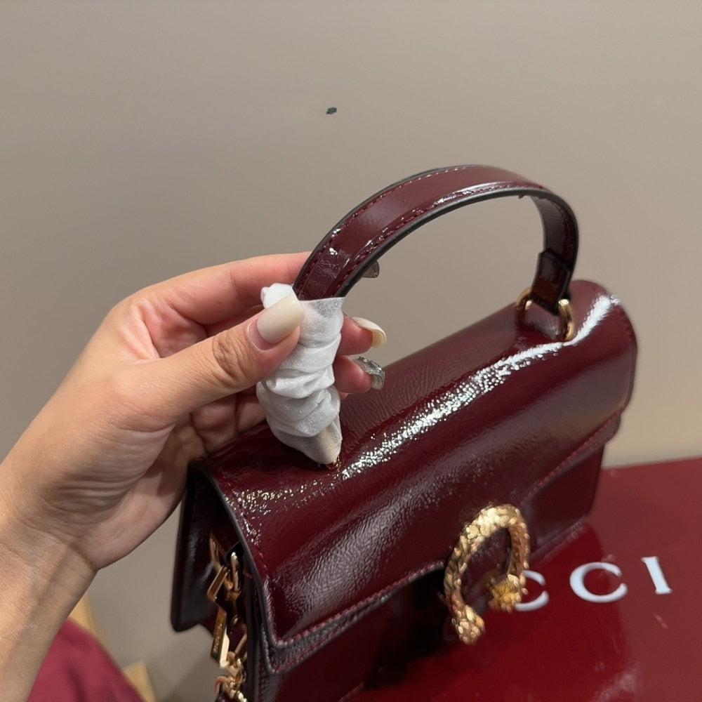 GG DIONYSUS SMALL TOP HANDLE BAG ROSSO ANCORA RED 24CM 799599 0AAA8 6207