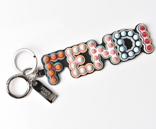 Top quality Fendi Rubber/Leather/Metal Keychain/Keyring/Bag Charm