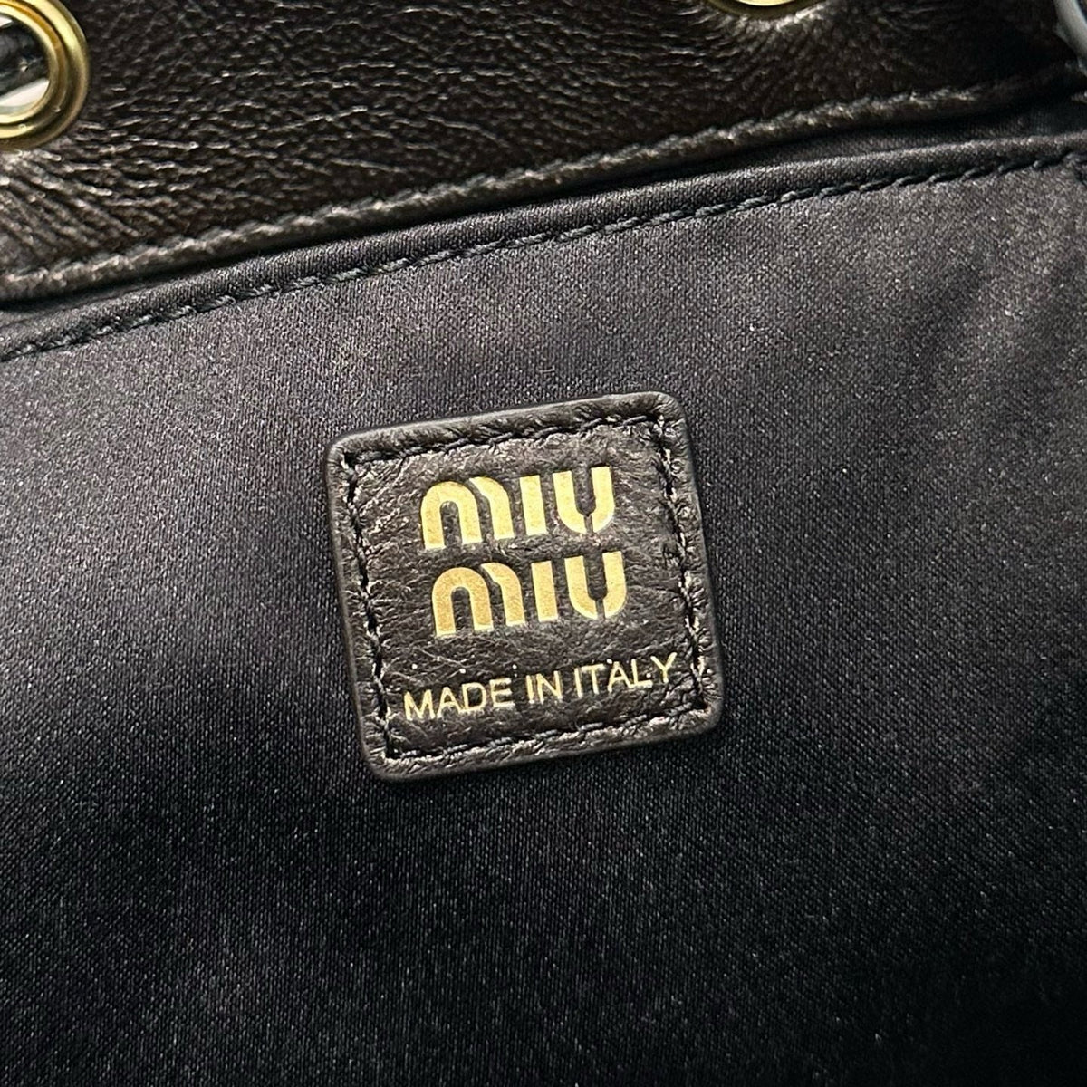 MIU M LEATHER BACKPACK