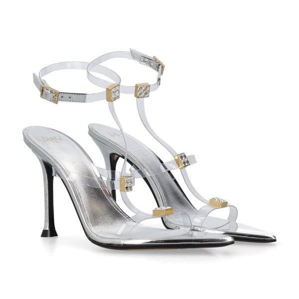 ADDY 095 NAIL VEGAS SILVER SANDALS