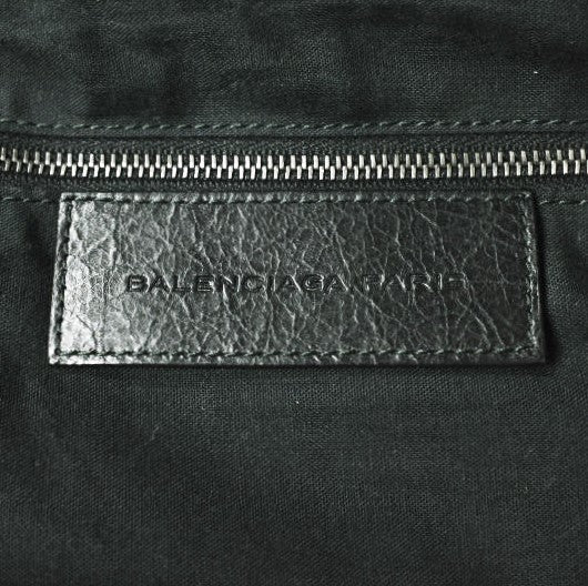 balenciaga Leather Day Messenger Bag Black