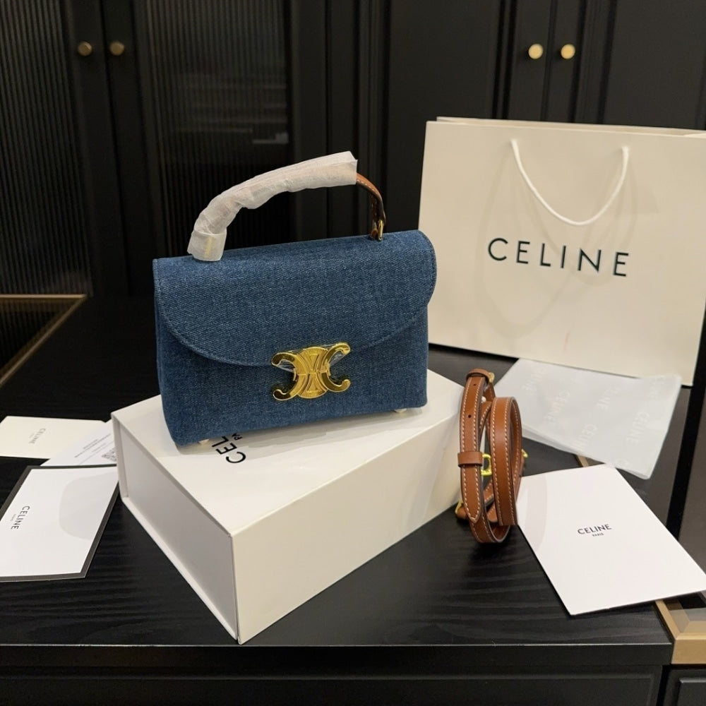 CELINE NINO TEEN DENIM BAG BLUE 20CM
