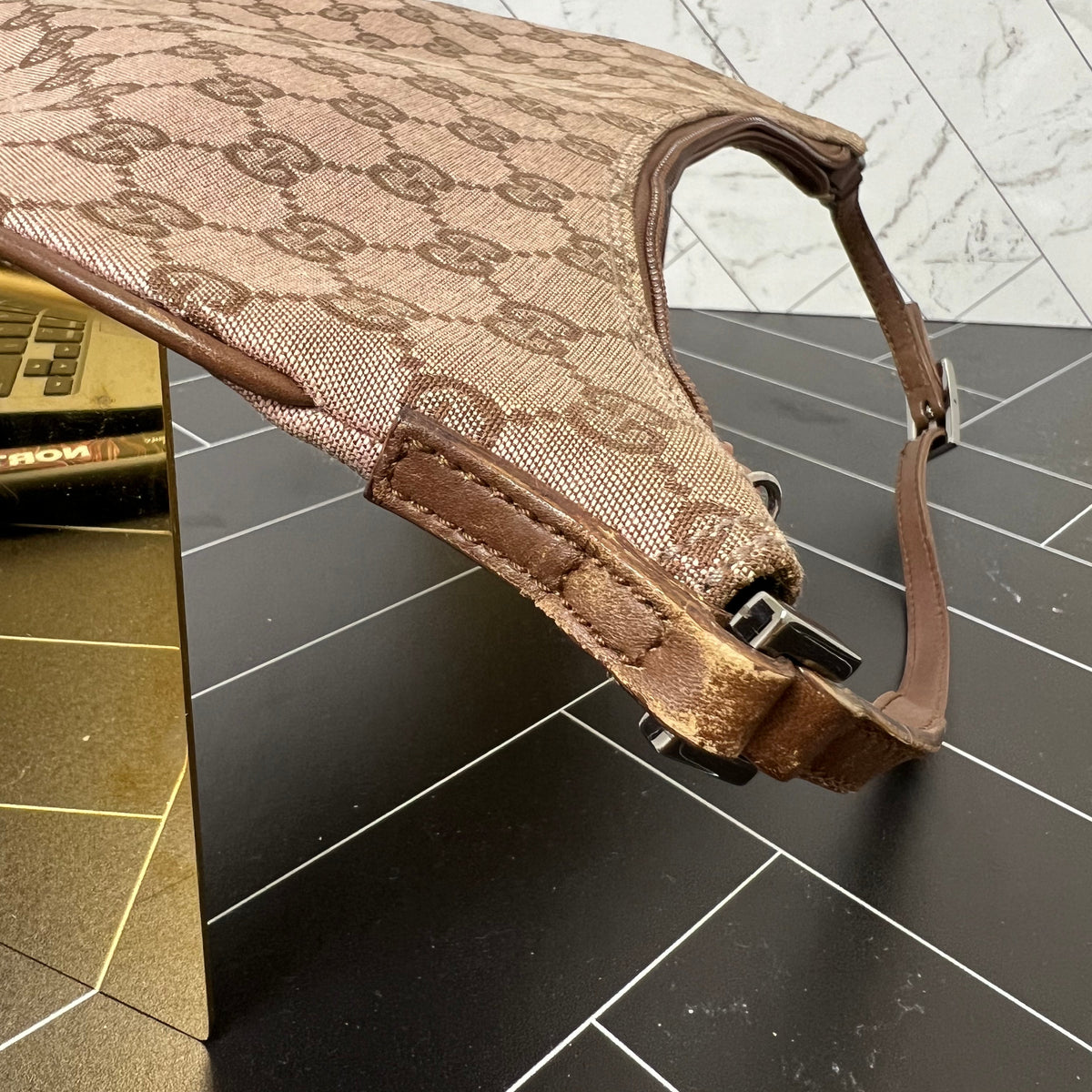 Gucci GG Brown Canvas Shoulder Bag