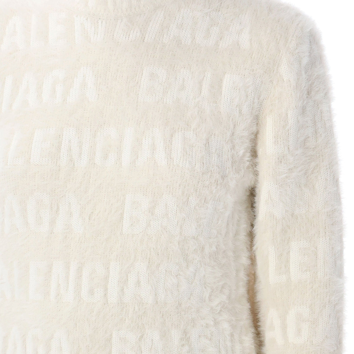 BALENCIAGA Furry Fitted Wool Blend Sweater