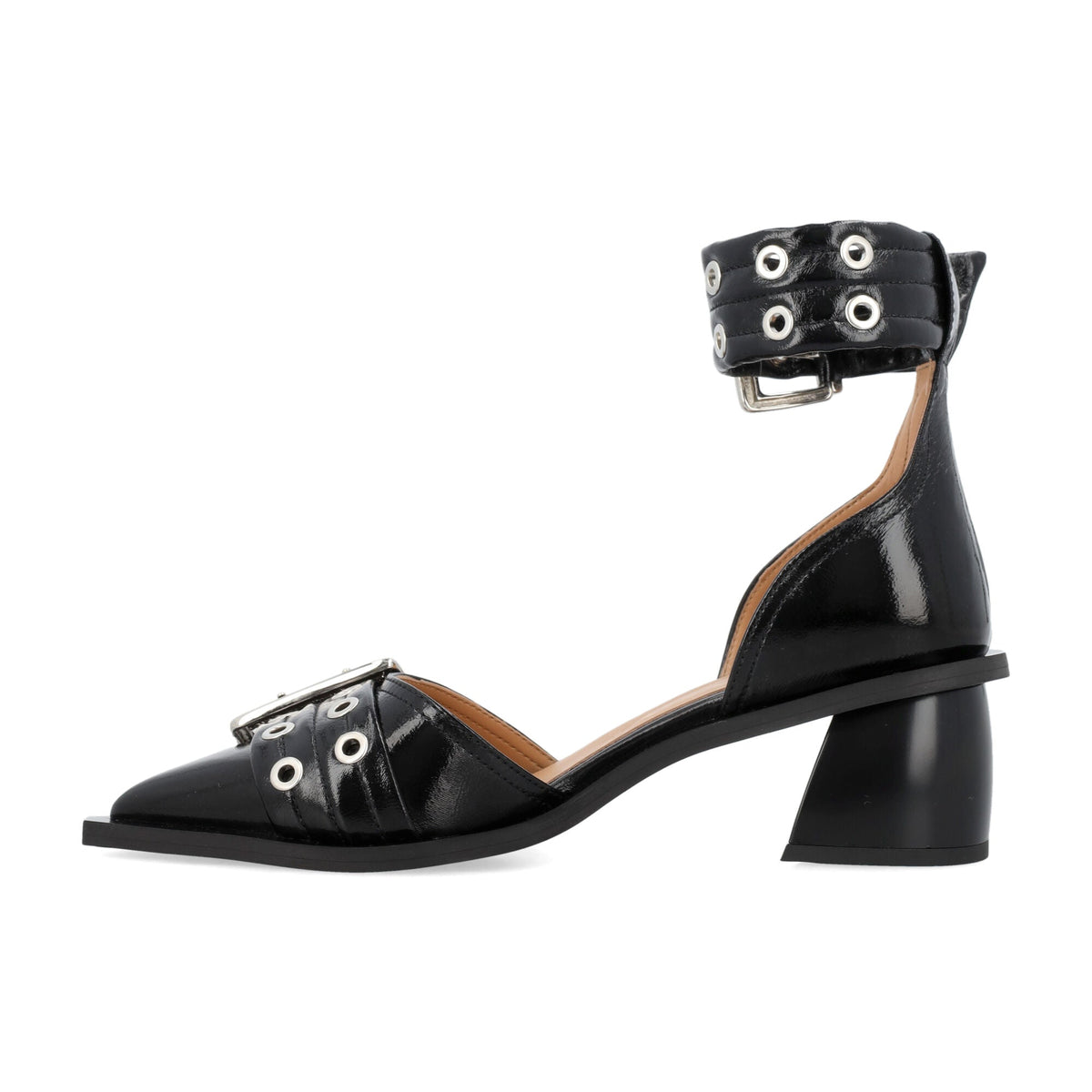 CHUNCKY BUCKLE OPEN-CUT PUMPS
