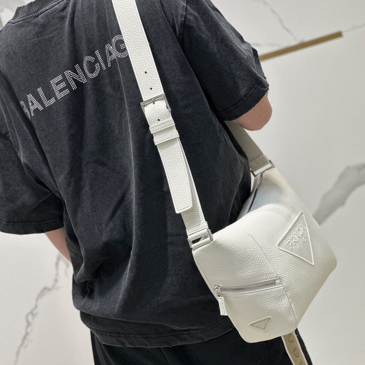 PD LEATHER BAG WITH SHOULDER STRAP