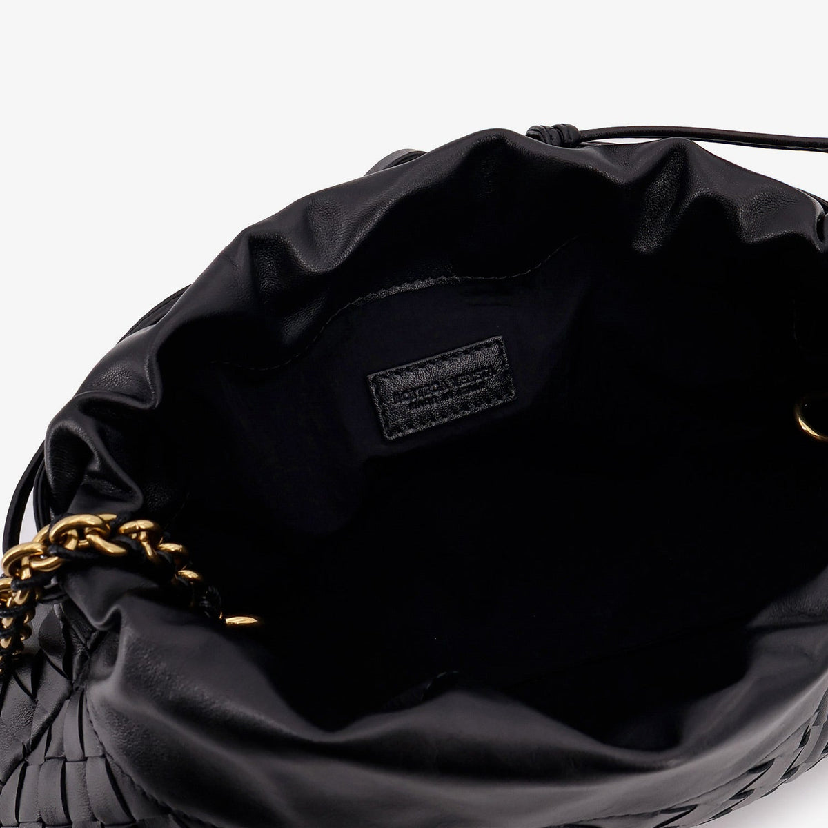 Bottega Veneta Women Leather Dustbag Clutch With Intrecciato Motif