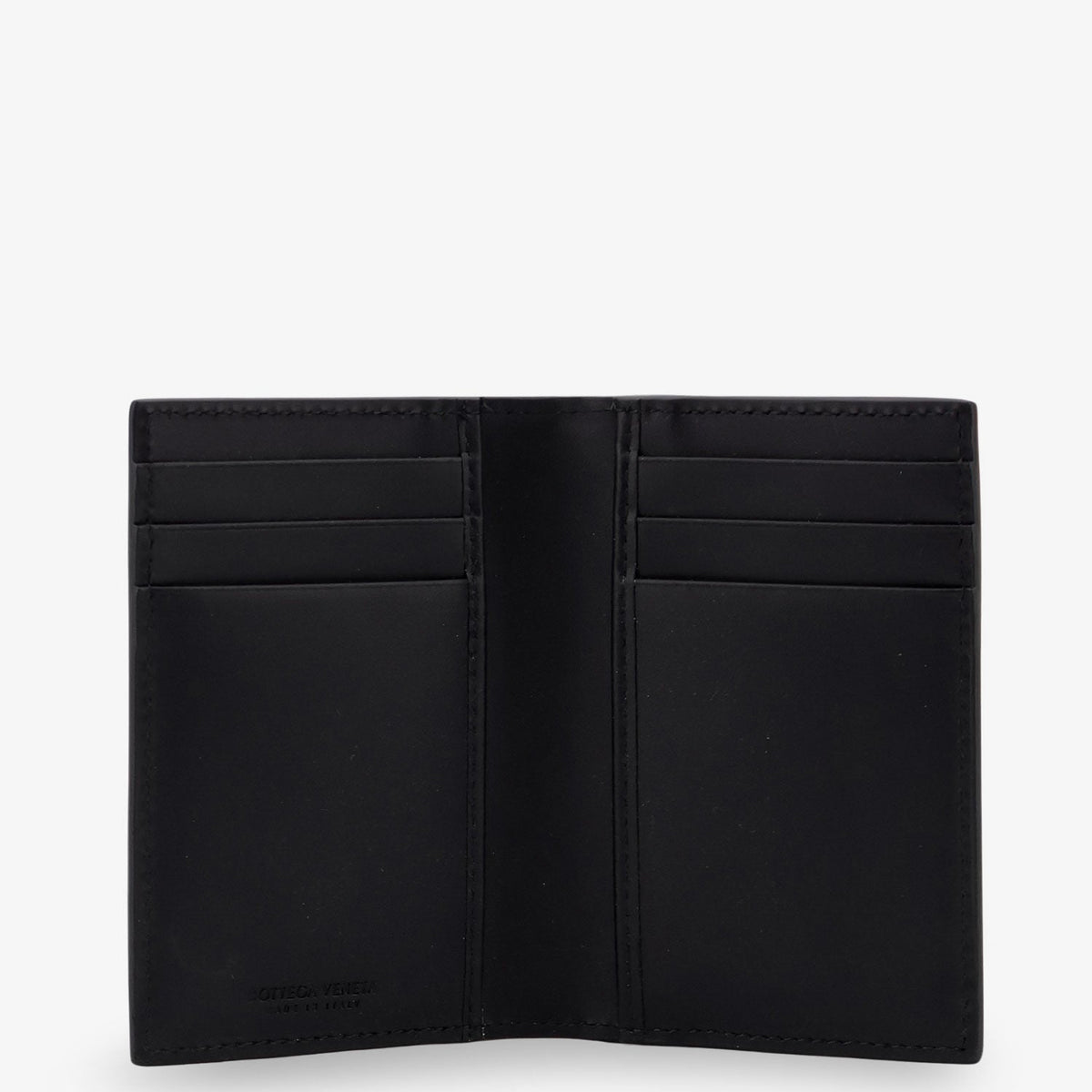 Bottega Veneta Men Leather Card Holder With Intrecciato Motif