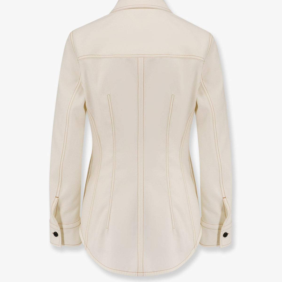 Bottega Veneta Women Traverl Light Wool Shirt With Maxi Pointed Collar