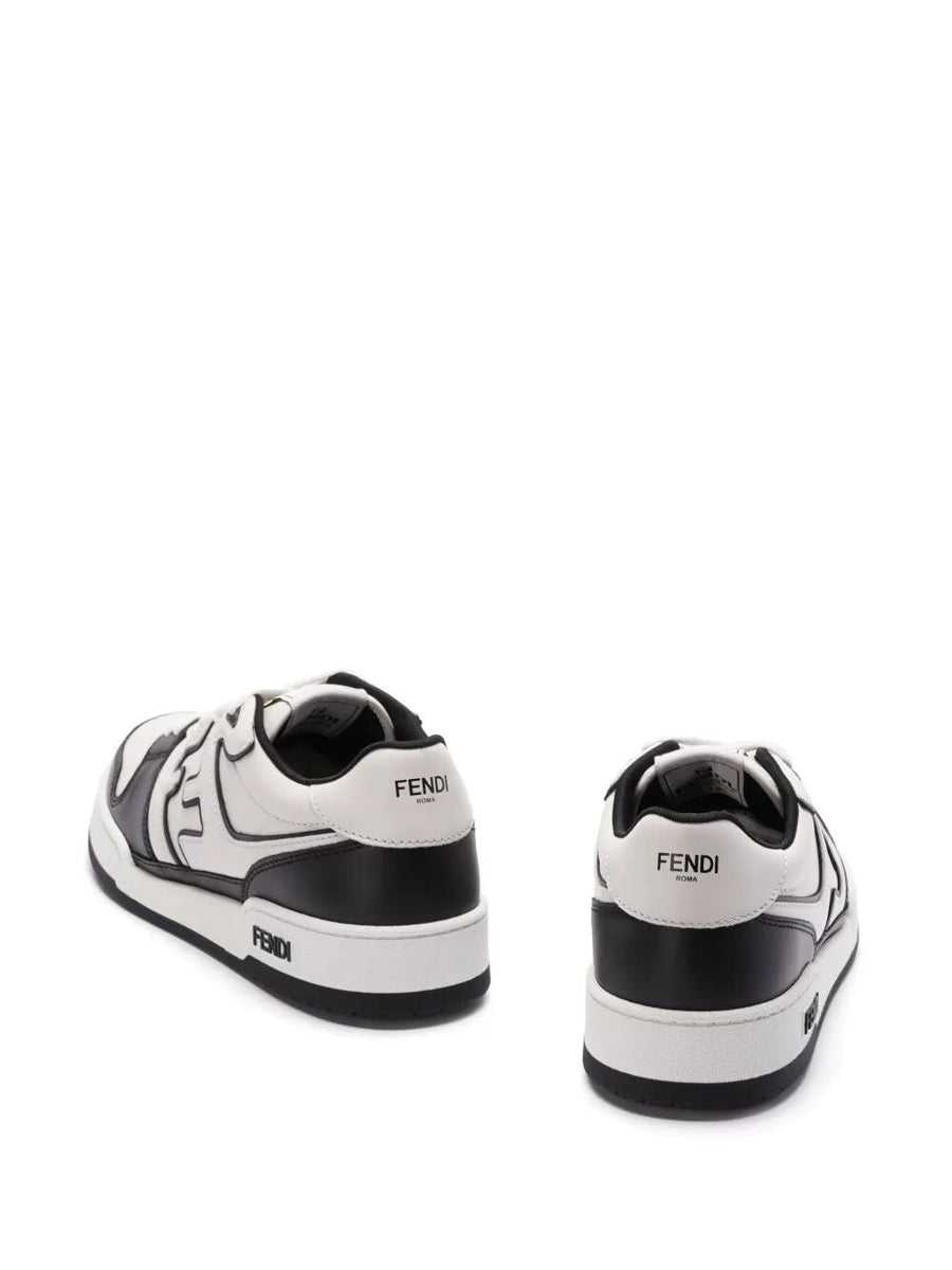 Fendi Men Leather Sneakers With Ff Lateral Logo
