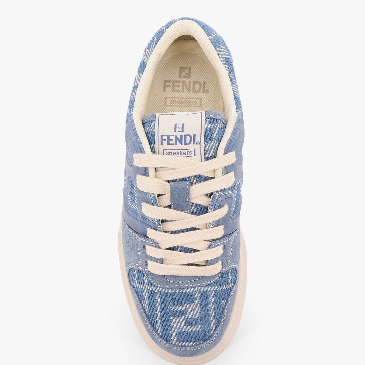 Fendi Women Match Canvas And Suede Low-Top Sneakers