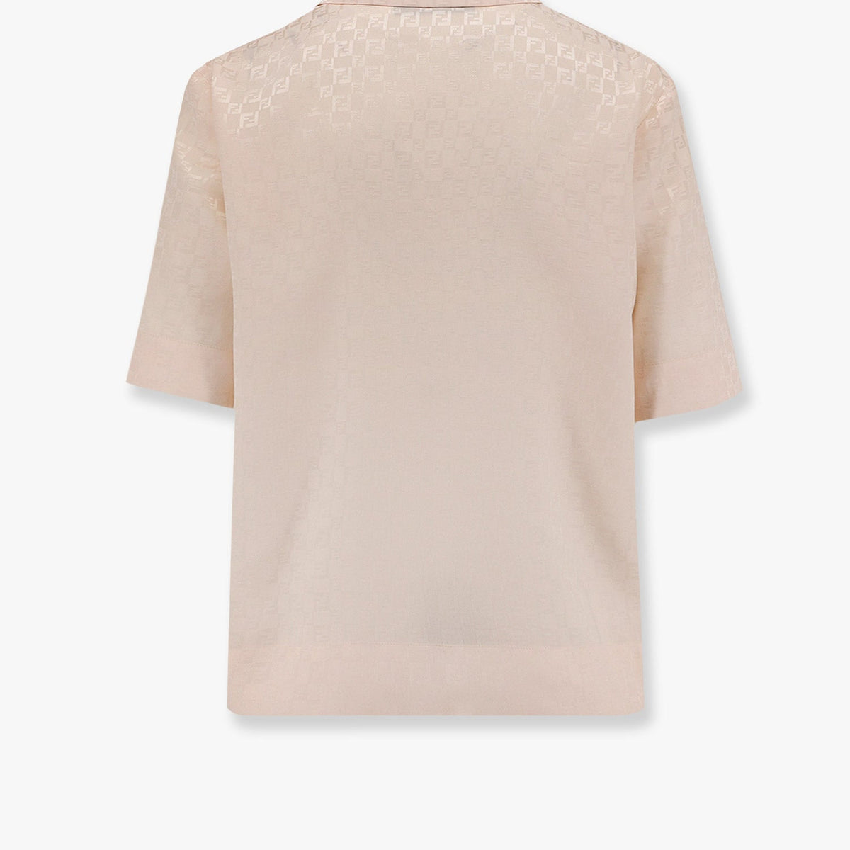 Fendi Women Jacquard Silk Shirt With Ff Chess Motif