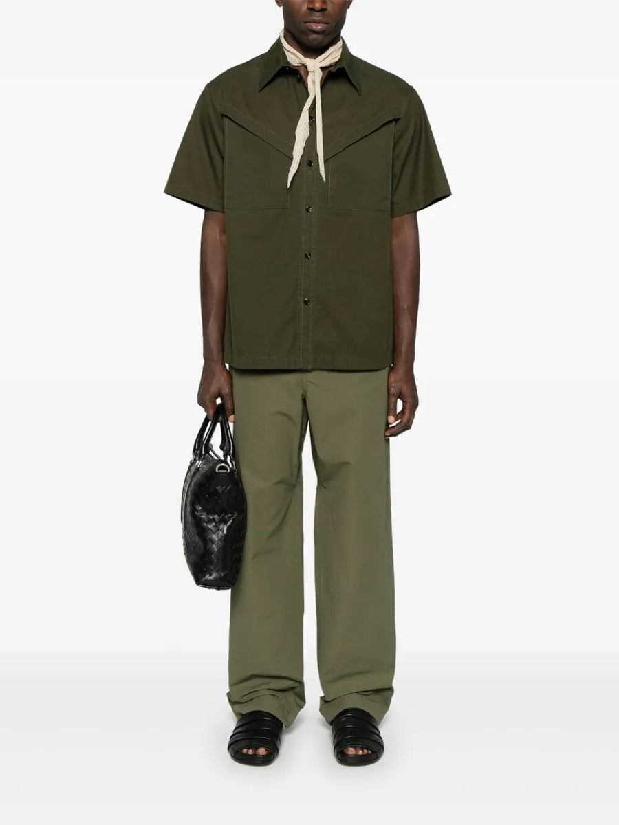 Bottega Veneta Men Light Cotton Twill Short Sleeved Shirt