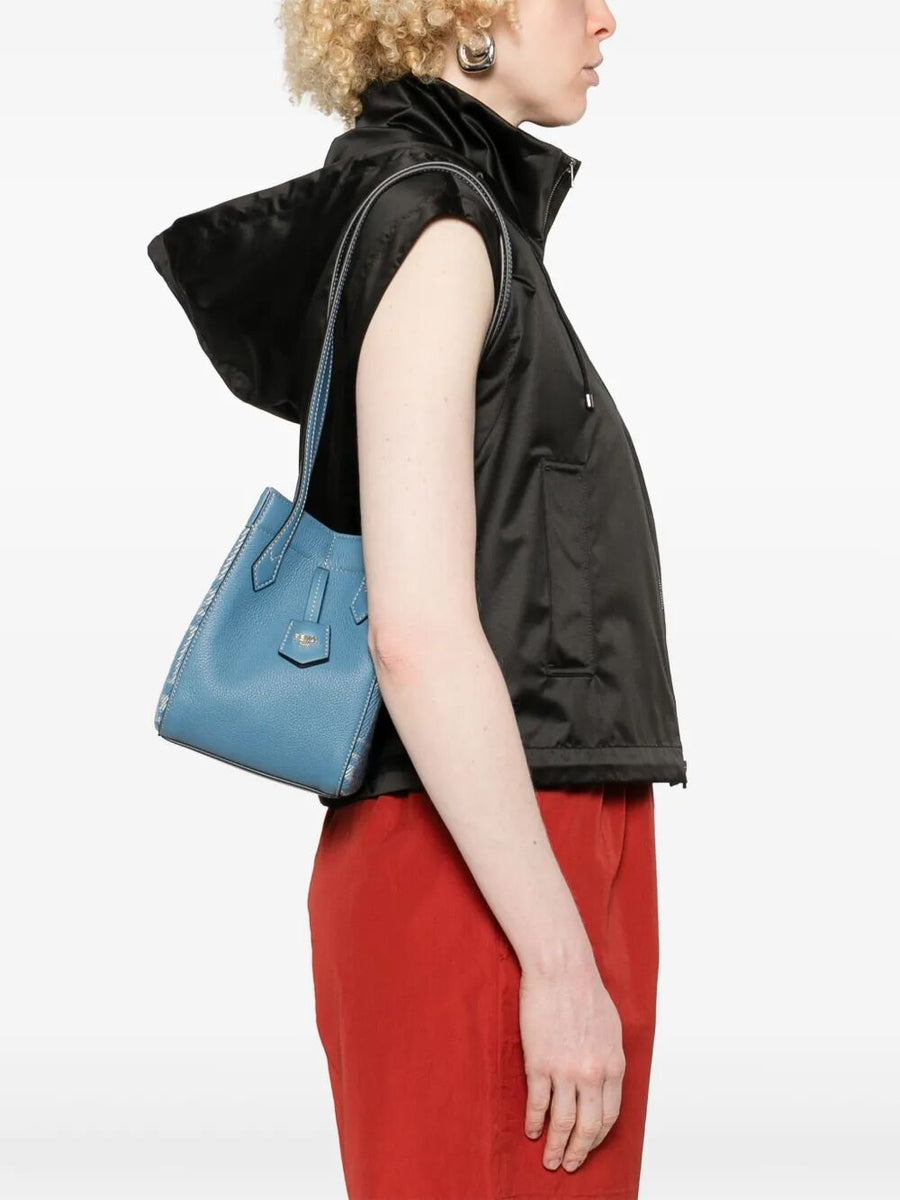 Fendi Women Leather And Denim-Effect Ff Jacquard Origami Mini Bag