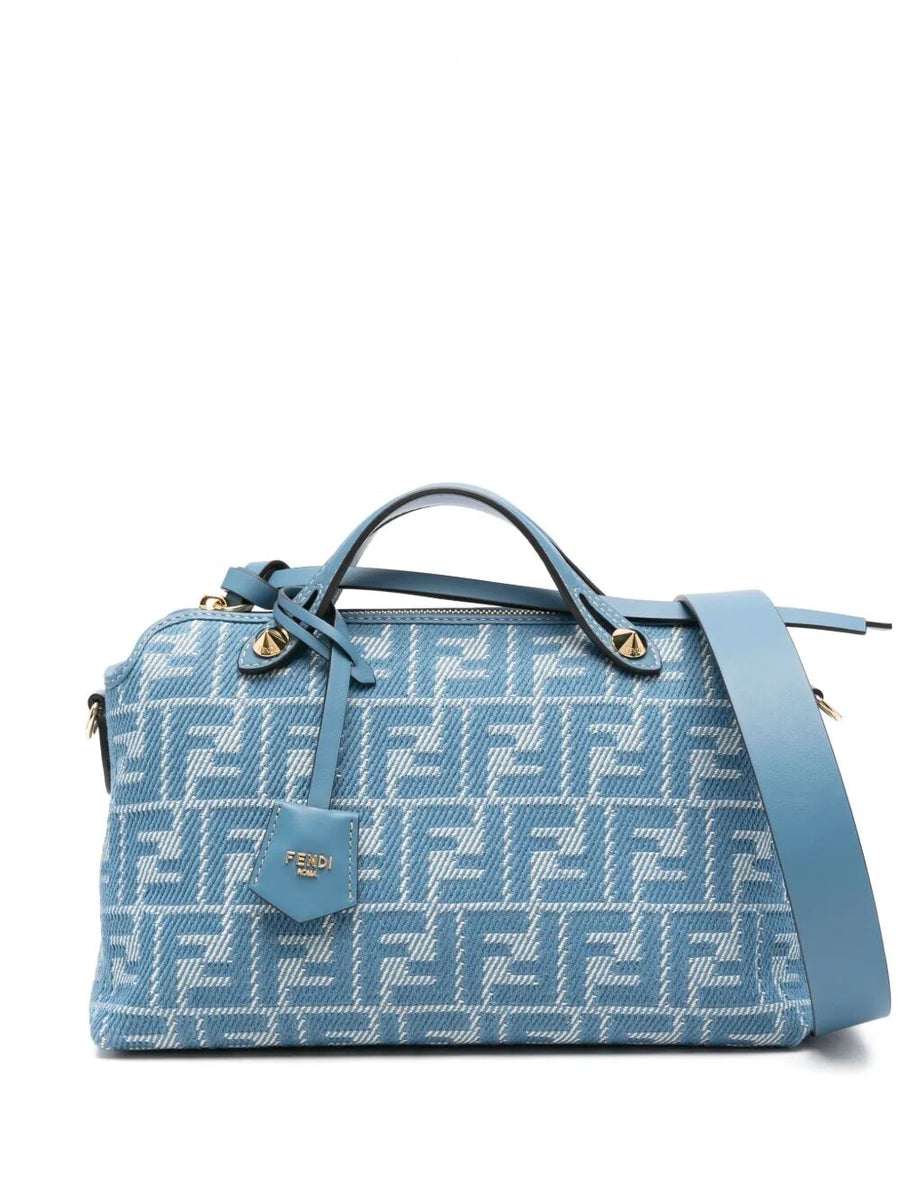 Fendi Women Denim-Effect Ff Jacquard By The Way Soft Medium Bag