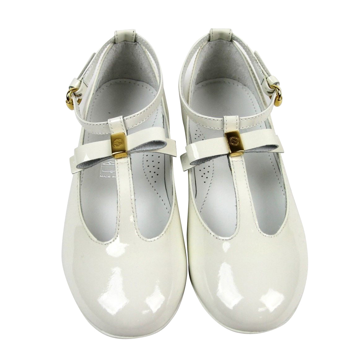 Gucci Kids White Patent Leather Ballet Flat With Bow